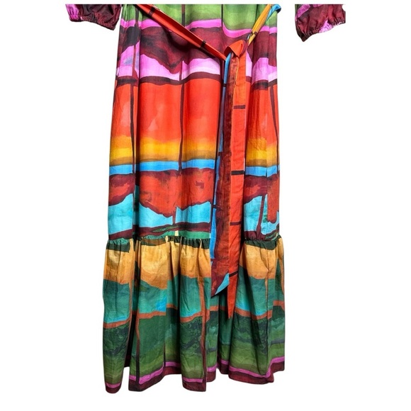 WILLA STORY Vinnie Maxi Dress Multi-Color Striped Print V-Neck  Size: Large - Picture 9 of 14